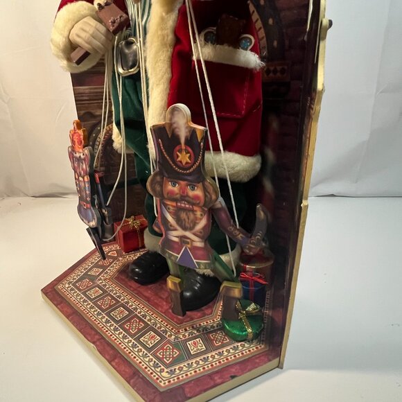 Santa Puppeteer 2002 Marionette Puppet Wind Up Animated Musical Vintage Telco - Picture 5 of 12